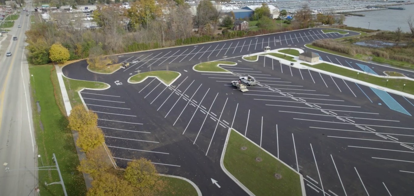 Fresh sod installation creating green lawn areas